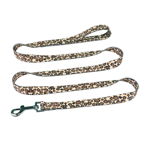 Olahibi Harness and Leash Set, Leopard Pattern, 5ft Matching Leash, No Pull, Easy Wear for Small Puppy Dogs.(XS, Brown Leo...