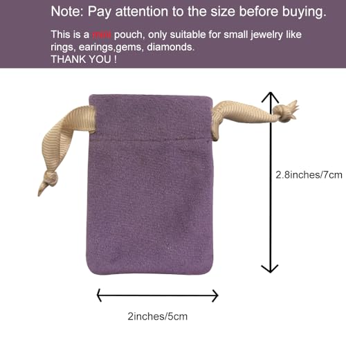 wanerxin 10pcs Mini Tiny Small Velvet Drawstring Pouches Gift Bags for Little Jewelry,Ring,Earrings,Earphone,Gem,Diamonds....