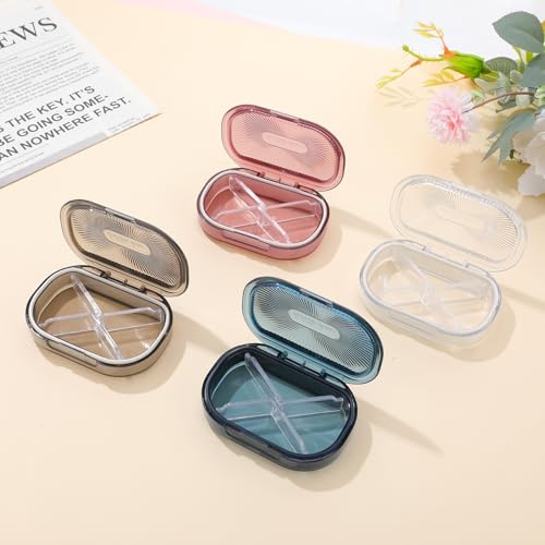 bomyarJr 4 Pcs Qtip Holder Hair Tie organizer Small Container Portable Travel Qtips Case Cotton Swab Holder Flosser Dispen...