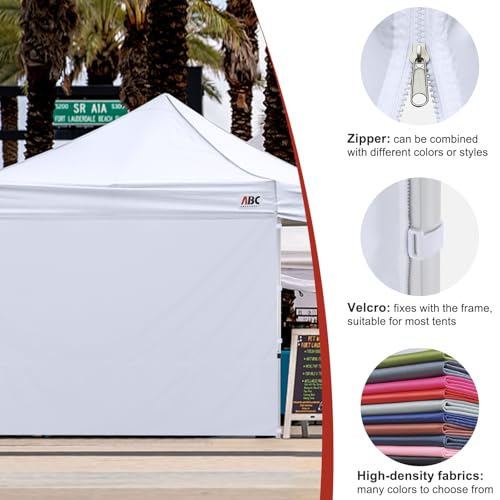 ABCCANOPY Instant Canopy SunWall 10x10 FT, 1 Pack Sidewall Only, No Frame or Top, White