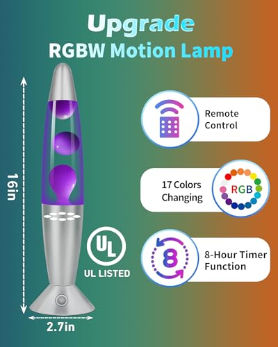 17 Colors Changing Liquid Motion Lamp with Remote: 16 Inch LED Night Light for Kids Adults - Relaxing Table lamp for Bedro...