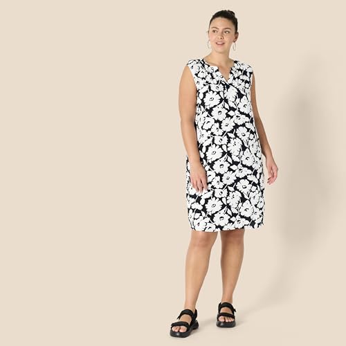 Amazon Essentials Women's Sleeveless Woven A-line V Neck Shift Dress