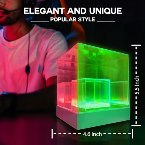 Lumoonosity Infinity Cube Light - 3D Infinity Lamp for Bedroom, Gamer Room - USB Powered, Color Changing Eye-Catching Tabl...