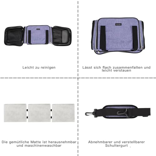 BAGLHER Cat Carrier Bag,Airline Approved Pet Carrier Soft Side Pet Travel 5 Sides Open Doors 3 Sides Expandable Foldable D...