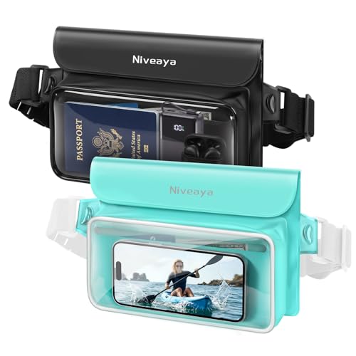 Niveaya IPX8 Waterproof Fanny Pack for Men Women, Large Capacity Touch Screen Dry Bag for Kayaking, Paddle Boarding, Water...