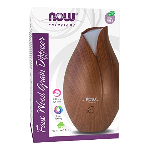 NOW Foods Essential Oils, Ultrasonic Faux Wood Aromatherapy Oil Diffuser, Contemporary Design, Extremely Quiet Heat Free, ...