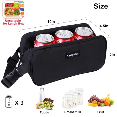 Saugnlbs Small Cooler Bag,Mini Cooler Bag with Ice Packs,Insulated Lunch Bag with Handle Buckle,Freezable Lunch Bag for Tr...