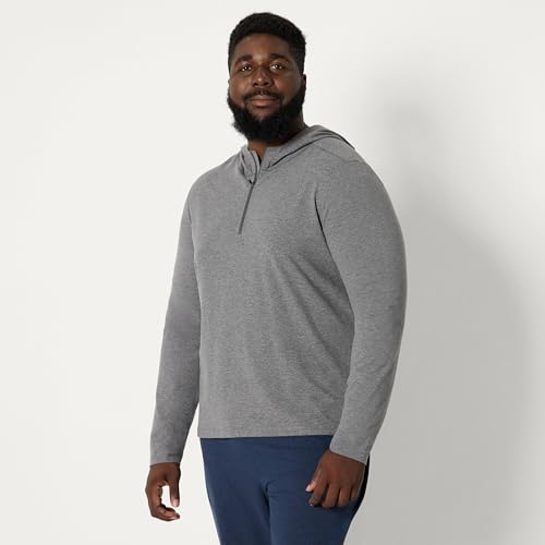 Amazon Essentials Men's Athletic Soft Performance Lightweight Quarter-Zip Hoodie Long Sleeve Workout Top