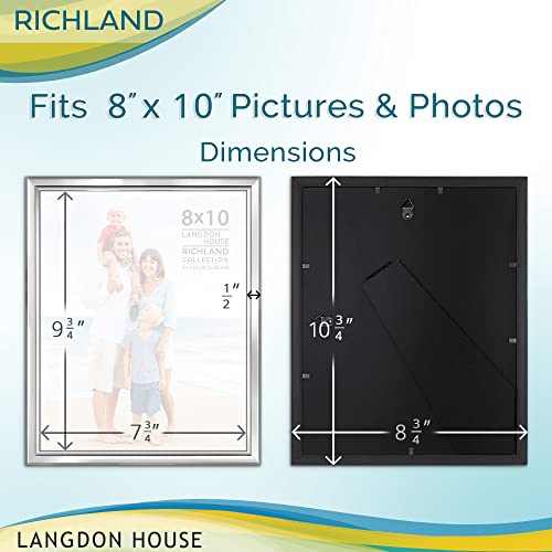 Langdon House 8x10 Silver Picture Frame - Distinguished Edging for Classic Style - Richland Collection