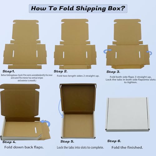 6x5x1 inch White Shipping Boxes 50 Pack, Small Corrugated Cardboard Mailer Boxes Bulk for Packaging Business Mailing Gift，...
