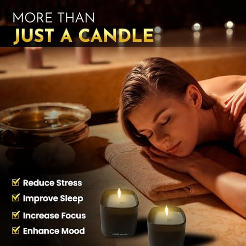 Candle Gift Set – 3 Scented Soy Candles, Clean Burn 50+ Hrs – Flower-Inspired Scents: Amber, Red Tea Wood, Champagne – Bul...