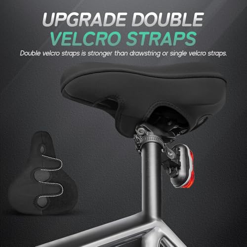 MEENCOOL Bike Seat Cushion - Gel Padded Bike Seat Cover for Men Women Comfort, Adjustable Velcro Secure Bicycle Seat Cushi...