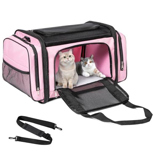 Large Cat Carrier, Pet Carrier, Dog Carrier for Small Dogs, Cat Carrier Soft, Collapsible Large Pet Carrier for Traveling ...