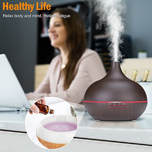 Diffusers for Essential Oils Large Room 550ml Aroma Diffuser for Home, Ultra Quiet Aromatherapy Essential Oil Diffuser, Ul...