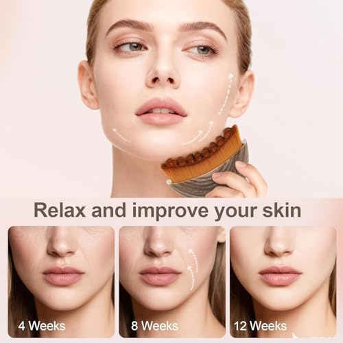 Lymphatic Contour Face Brush,for More Defined Facial Contours， Manual Lymphatic Drainage Massager, Durable Soft Bristles, ...