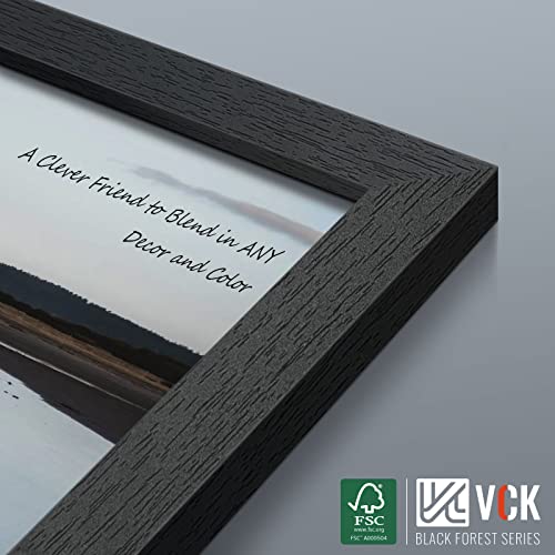 VCK 8x10 Picture Frame Set of 3, Black Wood Frames, Gallery Wall Decor Photo Frames for Wall Mounting Horizontally or Vert...