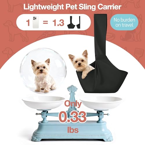 YUDODO Fashion Dog Sling Carrier for Small Dogs Lightweight Crossbody Pet Bag with Safety Strap, Pocket Storage, Machine W...