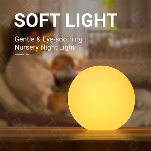LOFTEK 8-inch LED Night Light Ball: 16 RGB Colors and Dimmable Globe Light with Remote, Upgraded Folding Handle, Seamless ...