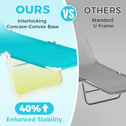 #WEJOY Folding Tanning Chair with Face Hole, 5 Positions Face Down Beach Lounge Chairs with Pillow for Outside Sunbathing ...