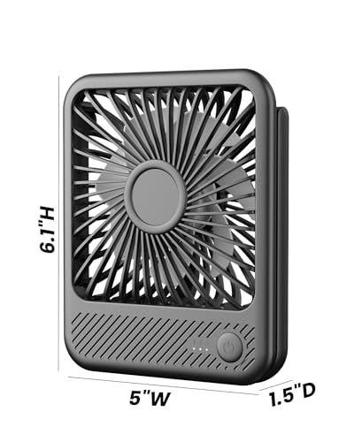 Koonie Desk Fan, Ultra Quiet 2.5-11h Battery Operated Small USB Fan with Strong Wind, 180° Tilt Folding and 3 Speeds Adjus...
