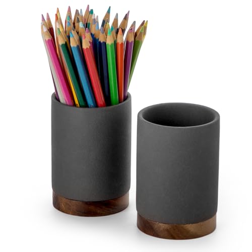 Pen Holder for Desk, Ceramic Pencil Organizer & Makeup Brush Holder, Office Decor and Desk Accessories，Perfect Office Orga...
