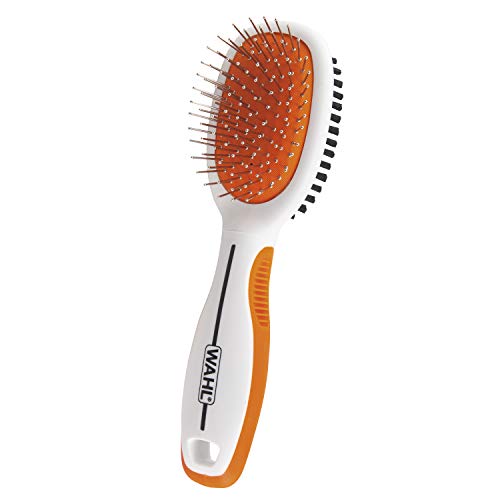 Wahl Premium Pet Double Sided Medium Pin Bristle Brush, Ergonomic Brush with Ergonomic Rubber Grips for Comfortable Brushi...