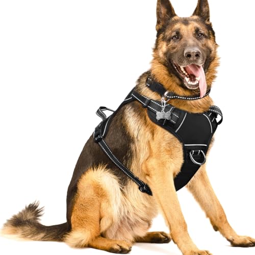 WINSEE Dog/Pet Harnesses No Pull with Dog Collar, Adjustable Reflective Oxford Outdoor Vest, Front/Back Leash Clips for Sm...