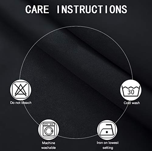 LEMOMO Blackout Curtains 52 x 84 inches Long Black Curtains Set of 2 Panels Thermal Insulated Room Darkening Curtains for ...