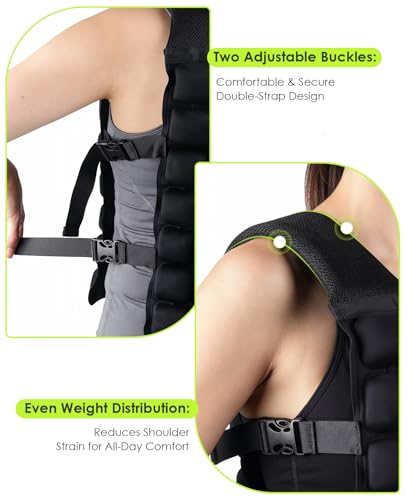 Water-Filled Weighted Vest for Women & Men, 0-23lb Adjustable Weight Vest for Walking, Running, Fitness & Strength Trainin...