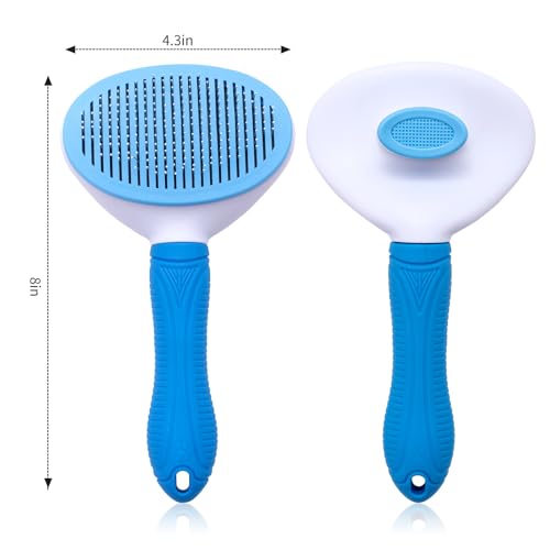 Self Cleaning Slicker Brush for Pet Grooming - Removes Loose Undercoat and Sheds, Suitable for Long and Short Hair Cats an...