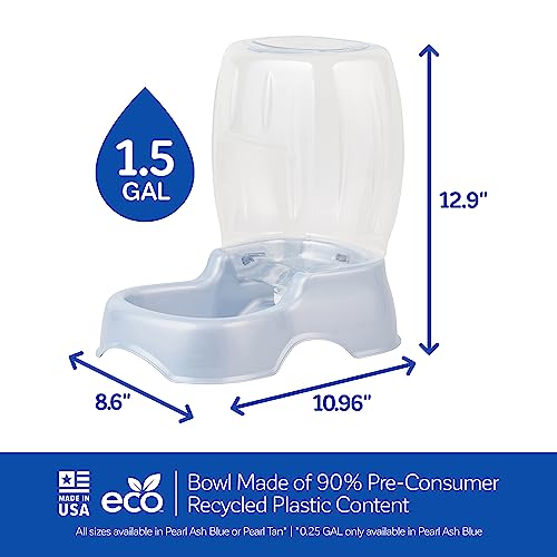 Petmate Pet Cafe Cat and Dog Water Dispenser - Water Bowl for Cats and Dogs, USA Made, 1.5 GAL, Pearl Ash Blue