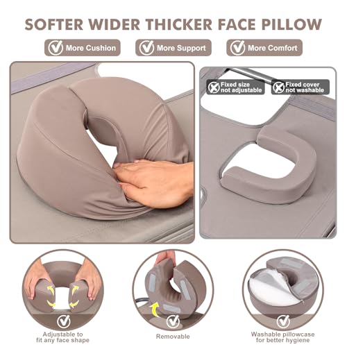 Tanning Chair with Sun Canopy Face Hole Softer Padded Adjustable Washable, Heavy Duty Layout Folding Lounge Chair for Adul...