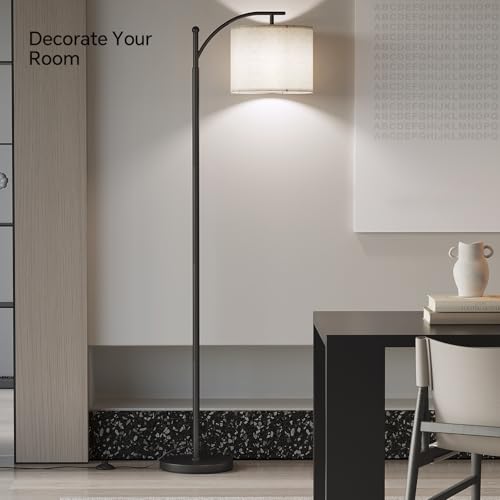 SUNMORY Arc Floor Lamp,Modern Floor Lamp with 9W 3 Color Temperatures Bulb,Metal Standing Lamps with Adjustable Hanging La...