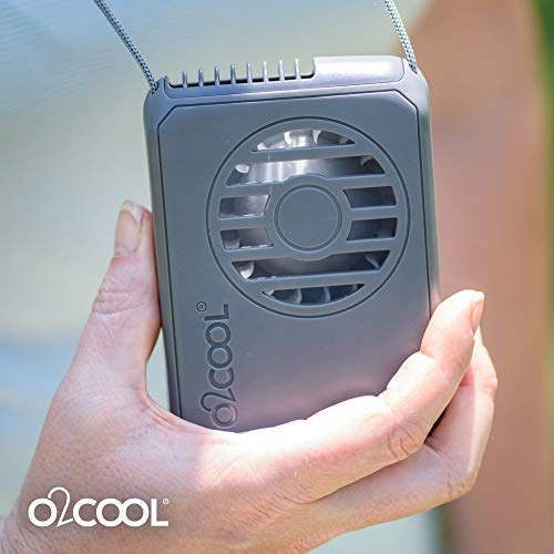 O2COOL Deluxe Personal Necklace Fan | Hands- Free, Battery Operated Wearable Mini Cooling Device for Beach, Sporting Event...