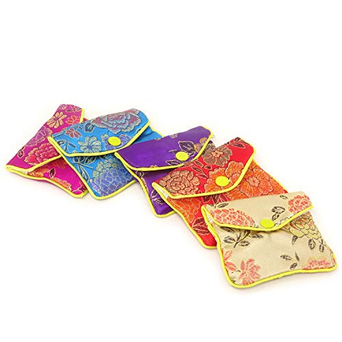 "Honbay 12PCS Jewelry Silk Purse Pouch Brocade Embroidered Bags Gift Bags, Assorted Colors (S)"