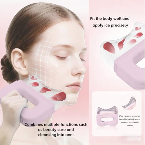 BiSUAN Extra-Large Silicone Ice Roller for Face and Body – Handheld Massager Reduces Puffiness, Soothes Sore Muscles, Reli...