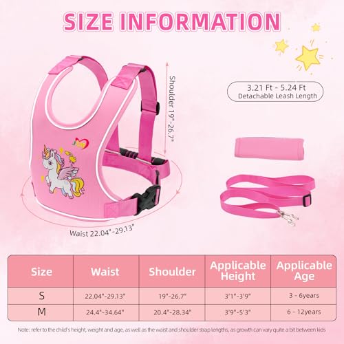 Safety Walking Harness with Light Reflector for Autism, Special Needs Child (3-6 yrs), Vest Harness with Grab Handle and R...
