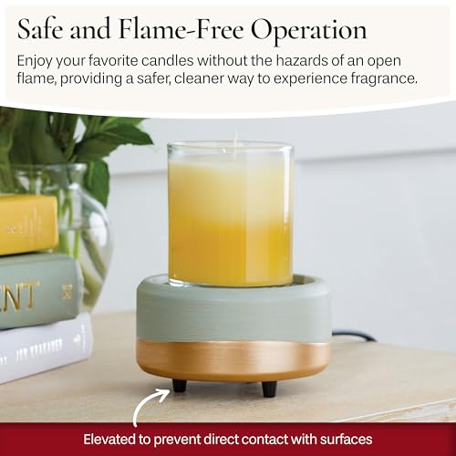 CANDLE WARMERS ETC 2-in-1 Candle and Fragrance Warmer for Warming Scented Candles or Wax Melts and Tarts with to Freshen R...
