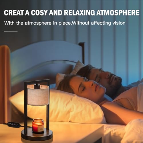 Candle Warmer Lamp with Timer, Electric Candle Warmer for Jar Candles, Dimmable Warming Light with 2 Bulbs, House Warming ...