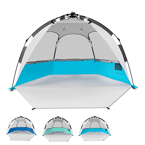 Mansader Beach Tent Pop Up Shade, Instant Beach Tents Sun Shelter with UPF 50+ UV Protection, Lightweight & Easy Setup Tent
