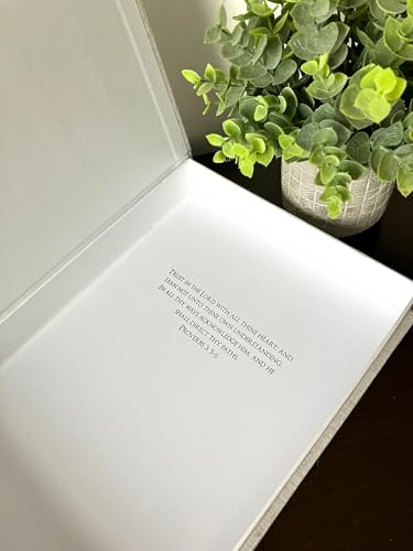 Decorative Books for Home Decor - Set of 2 Rustic Fake Faux Book Storage Boxes, Magnetic Closure, Scripture Inside, Linen ...