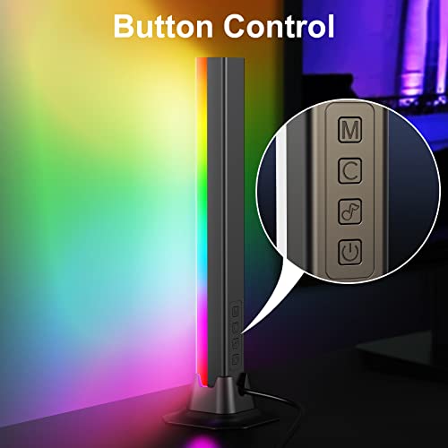 velted RGB Light Bar, Music Sync RGB IC LED Lights Bars, USB Powered Ambient Lighting, Remote Control Color Changing Gamin...