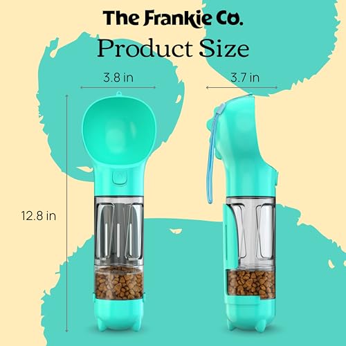The Frankie Co. 4 in 1 Dog Water Bottle, Leakproof Pet Water Dispenser with Bowl, Poop Bag Holder & Shovel, Dog Travel Acc...