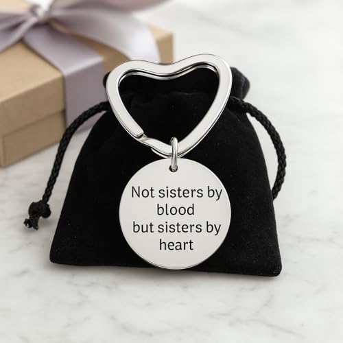 Infinity Collection Not Sisters by Blood but Sisters by Heart Keychain – Best Friend Gift, Soul Sister Jewelry, Bonus Sist...