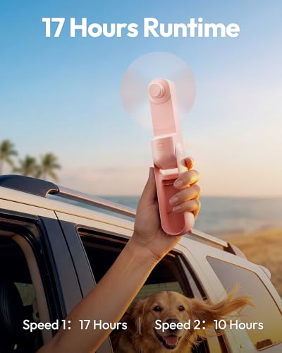 Gaiatop Portable Handheld Fan, 3 in 1 Mini Fan Handheld [17h Max Cooling], Foldable Personal Fans Pocket Design, USB Recha...