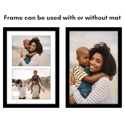 Americanflat 8x10 Double Picture Frame with Shatter-Resistant Glass - Fits Two 8x10 Photos or use as One 12x18 Poster Fram...