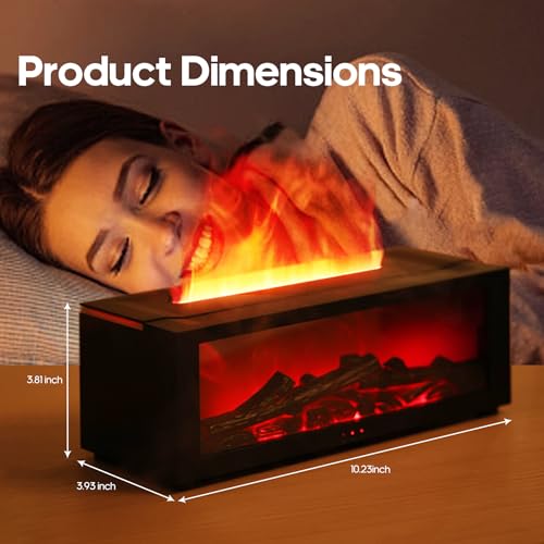 Essential Oil Diffuser Flame Colorful Water Vapor Fireplace Diffusers Fire Humidifier for Aromatherapy Aroma Therapy Machi...