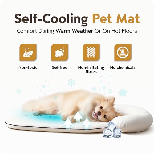 Nona Pelona Self Cooling Pet Mat – Cooling Pad for Cats and Small Dogs – No Gel, No Water, Removable Washable Cover, Anti-...