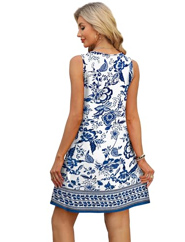 OFEEFAN Summer Dresses for Women Casual Sundress with Pocket Beach Cover Up Swimsuit