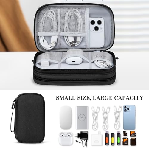 FYY Electronic Organizer, Travel Cable Organizer Bag Pouch Electronic Accessories Carry Case Portable Waterproof Double La...